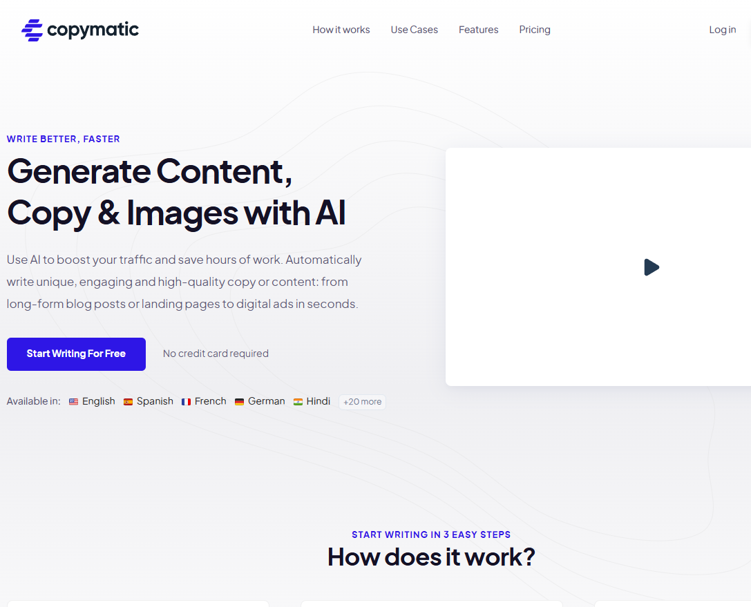 Copymatic.com screenshot