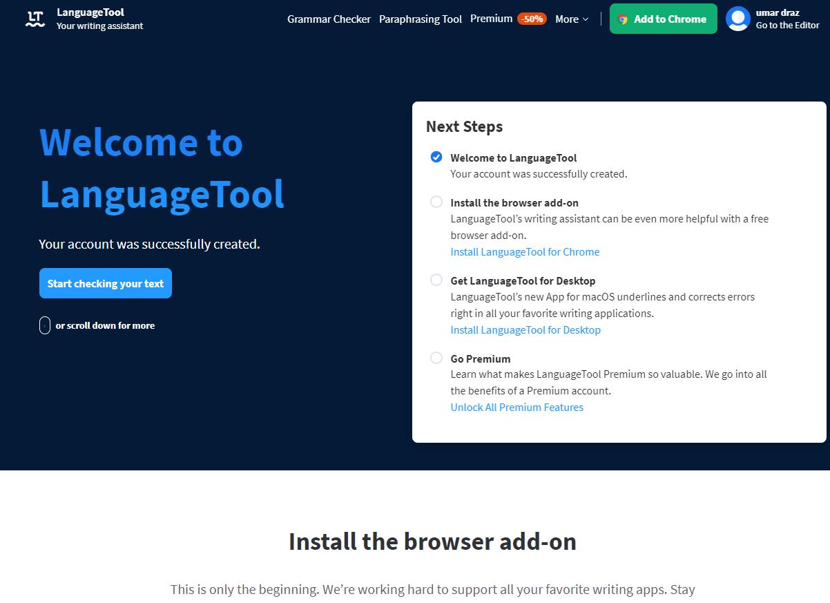 languagetool.com screenshot