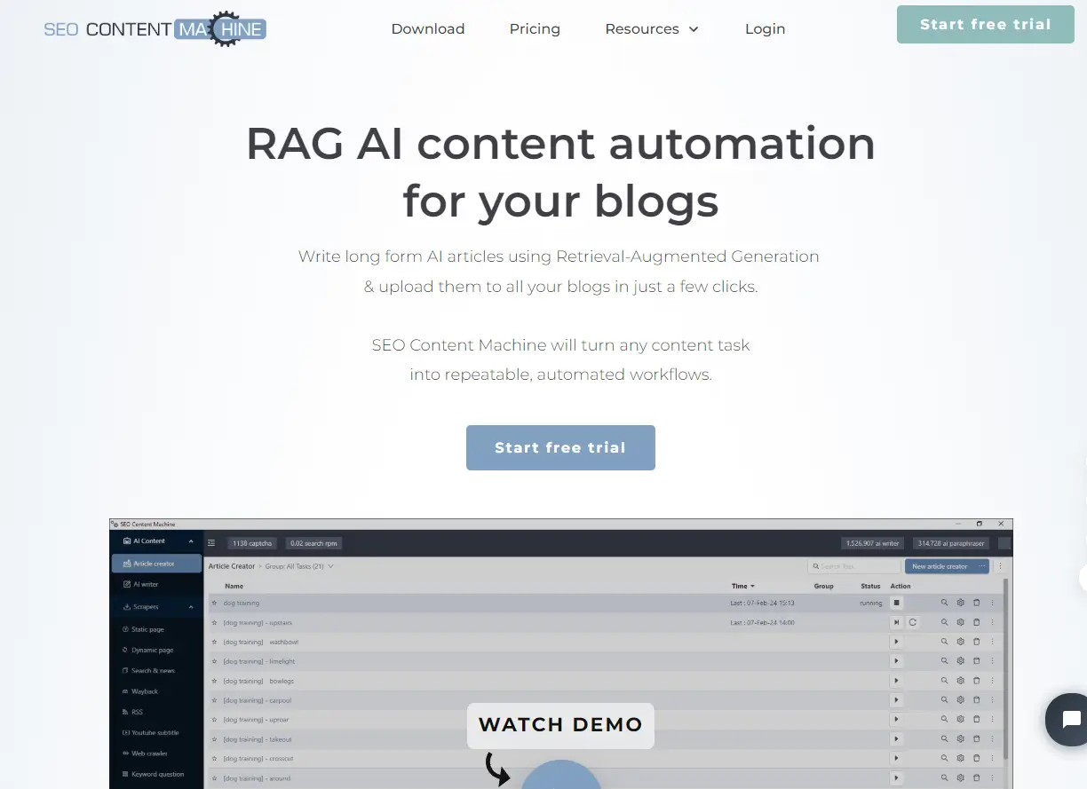 SEO Content Machine.com screenshot