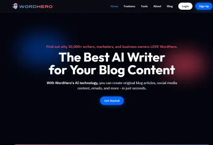 WordHero.COM SCREENSHOT